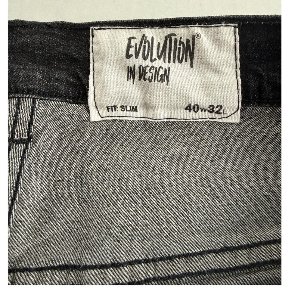 Evolution In Design Distressed Slim Jeans 40x32 - Picture 5 of 8